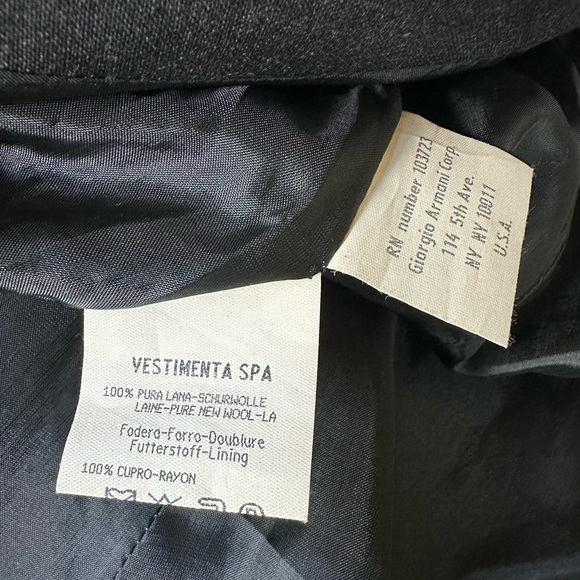 Giorgio Armani Charcoal Grey Wool Blazer ITA 40 US 8 - Picture 5 of 8